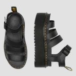 DR MARTENS  BLAIRE HYDRO LEATHER PLATFORM STRAP SANDALS BLACK - Image 8
