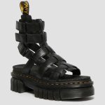 DR MARTENS WOMEN  RICKI NAPPA LUX LEATHER PLATFORM GLADIATOR SANDALS BLACK - Image 6
