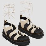 DR MARTENS NARTILLA LACE UP HYDRO LEATHER SANDALS BEIGE