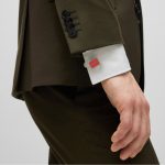 HUGO MEN E-FRAME FRAMED-LOGO CUFFLINKS WITH RED ENAMEL - Image 3