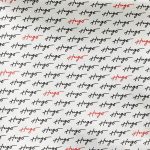 HUGO MEN  CALLIGRAPHY LOGO POCKET SQUARE WHITE - Image 2