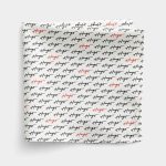 HUGO MEN  CALLIGRAPHY LOGO POCKET SQUARE WHITE