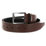 TOMMY HILFIGER MAN TH TH BUSINESS LEATHER BELT DARK CHESTNUT