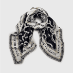 TOMMY HILFIGER WOMAN JACQUARD ROPE SQUARE SCARF SPACE BLUE