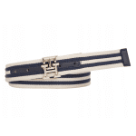 TOMMY HILFIGER WOMAN LUXE LEATHER WEBBING BELT WEATHERED WHITE - Image 3