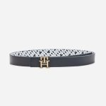 TOMMY HILFIGER WOMAN TH MONOGRAM REVERSIBLE LEATHER BELT SPACE BLUE - Image 3