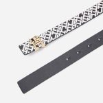 TOMMY HILFIGER WOMAN TH MONOGRAM REVERSIBLE LEATHER BELT SPACE BLUE - Image 2