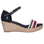 TOMMY HILFIGER WOMAN SIGNATURE MID WEDGE ESPADRILLE SANDALS SPACE BLUE - Image 2