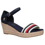 TOMMY HILFIGER WOMAN SIGNATURE MID WEDGE ESPADRILLE SANDALS SPACE BLUE