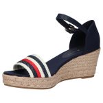 TOMMY HILFIGER WOMAN SIGNATURE MID WEDGE ESPADRILLE SANDALS SPACE BLUE - Image 3