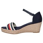 TOMMY HILFIGER WOMAN SIGNATURE MID WEDGE ESPADRILLE SANDALS SPACE BLUE - Image 4