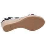 TOMMY HILFIGER WOMAN SIGNATURE MID WEDGE ESPADRILLE SANDALS SPACE BLUE - Image 8