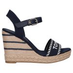 TOMMY HILFIGER WOMAN LOGO STRAP HIGH WEDGE SANDALS SPACE BLUE - Image 2