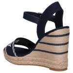 TOMMY HILFIGER WOMAN LOGO STRAP HIGH WEDGE SANDALS SPACE BLUE - Image 5