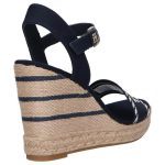 TOMMY HILFIGER WOMAN LOGO STRAP HIGH WEDGE SANDALS SPACE BLUE - Image 6