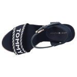 TOMMY HILFIGER WOMAN LOGO STRAP HIGH WEDGE SANDALS SPACE BLUE - Image 7