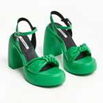 KARL LAGERFELD PLATFORM HEEL SANDALS GREEN
