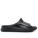 KARL LAGERFELD WOMAN LOGO PRINT OPEN TOE SLIDE BLACK RUBBER - Image 3