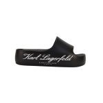 KARL LAGERFELD WOMAN SIGNATURE SIDE PRINT SLIDE BLACK RUBBER - Image 2