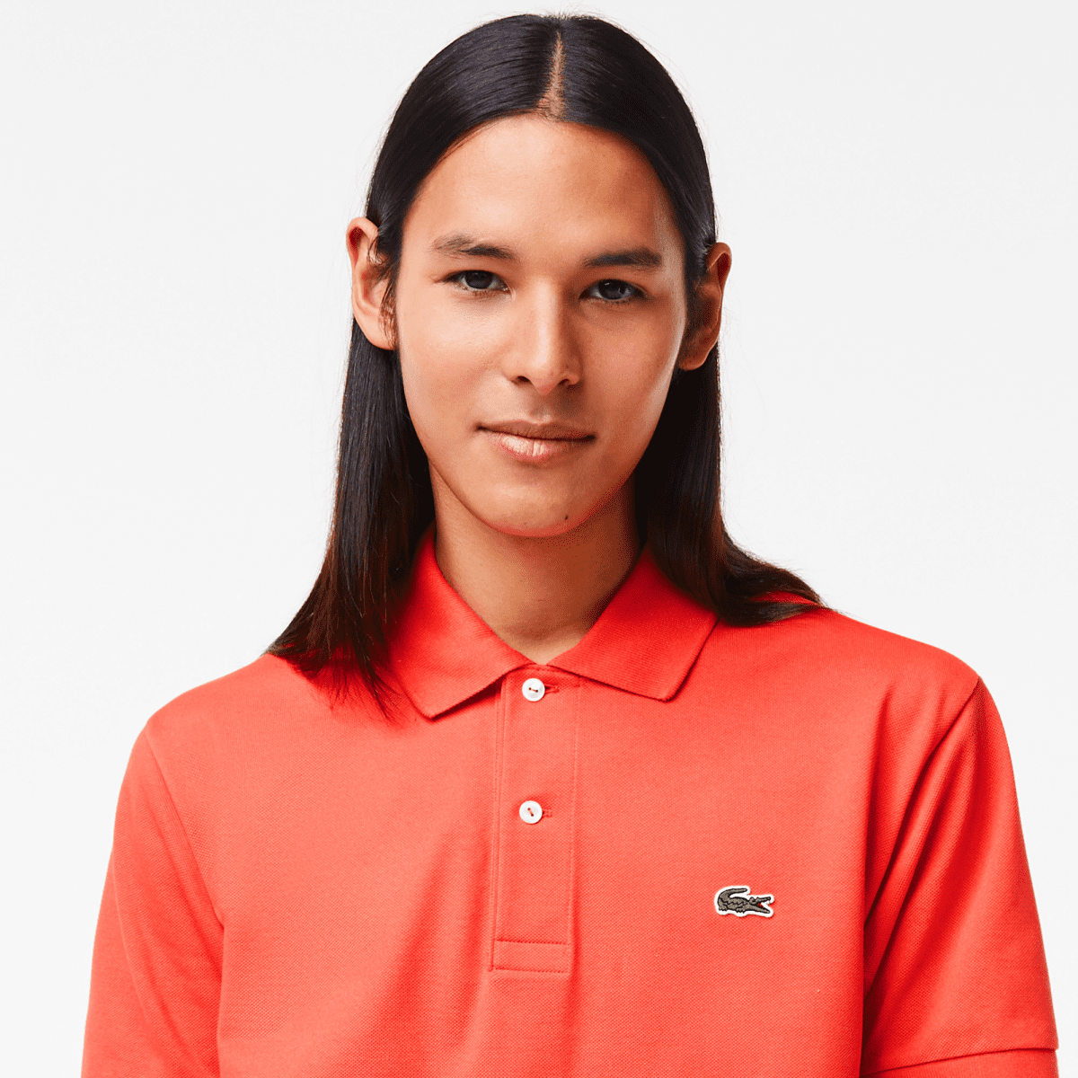 LACOSTE L1212 POLO CLASSIC FIT IN PETIT PIQUE ORANGE - Image 2