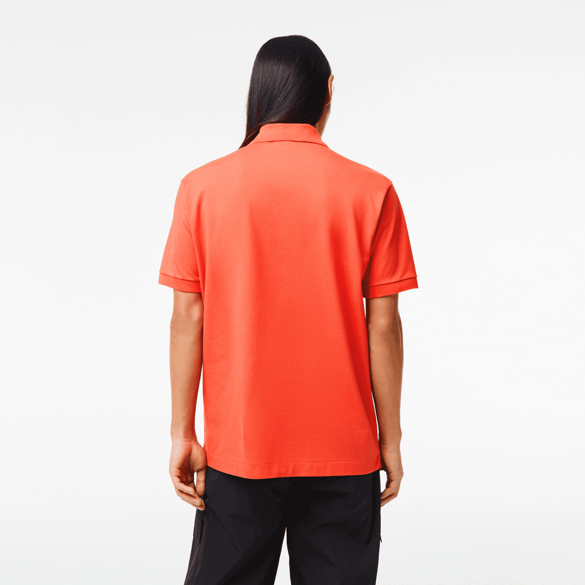 LACOSTE L1212 POLO CLASSIC FIT IN PETIT PIQUE ORANGE - Image 3