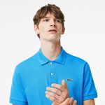 LACOSTE L1212 POLO CLASSIC FIT IN PETIT PIQUE BLUE - Image 2