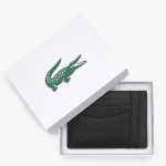 LACOSTE MEN’S CHANTACO CALFSKIN LEATHER CARD HOLDER BLACK - Image 4