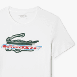 LACOSTE MEN SPORT REGULAR FIT ORGANIC COTTON T-SHIRT WHITE - Image 2