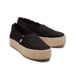 TOMS WOMAN VALENCIA PLATFORM ESPADRILLE BLACK CANVAS