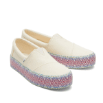 TOMS WOMAN FENIX PLATFORM SUN DAISIES ESPADRILLE NATURAL CANVAS