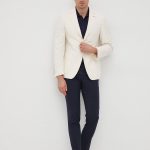 BOSS MEN C-HANRY-222 SLIM-FIT JACKET IN TEXTURED COTTON FABRIC ECRU - Image 7