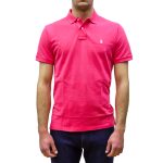 POLO RALPH LAUREN MEN CUSTOM SLIM FIT MESH POLO SHIRT HOT PINK