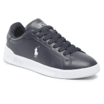 POLO RALPH LAUREN HERITAGE COURT LEATHER SNEAKER NAVY