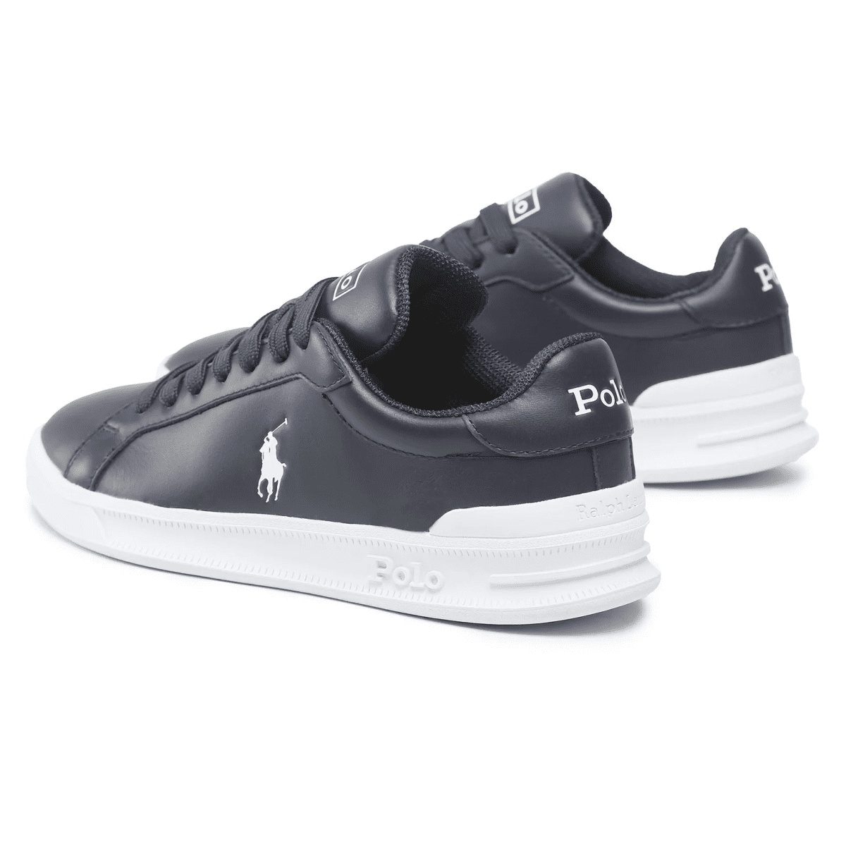 POLO RALPH LAUREN HERITAGE COURT LEATHER SNEAKER NAVY - Image 3