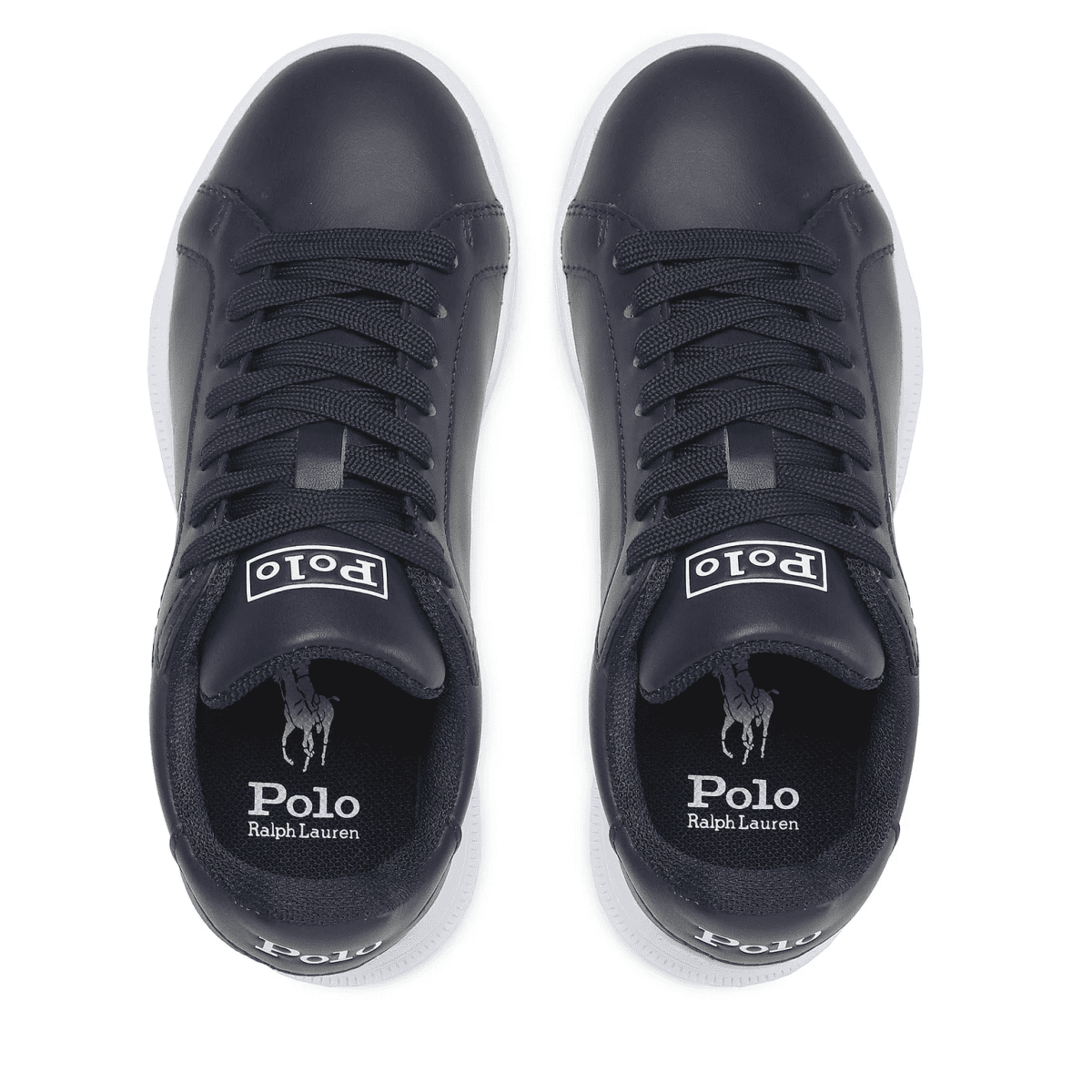 POLO RALPH LAUREN HERITAGE COURT LEATHER SNEAKER NAVY - Image 5