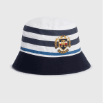 TOMMY HILFIGER TH MONOGRAM STRIPE BUCKET HAT BRETON STRIPE