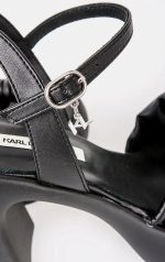 KARL LAGERFELD PLATFORM HEEL SANDALS BLACK - Image 3