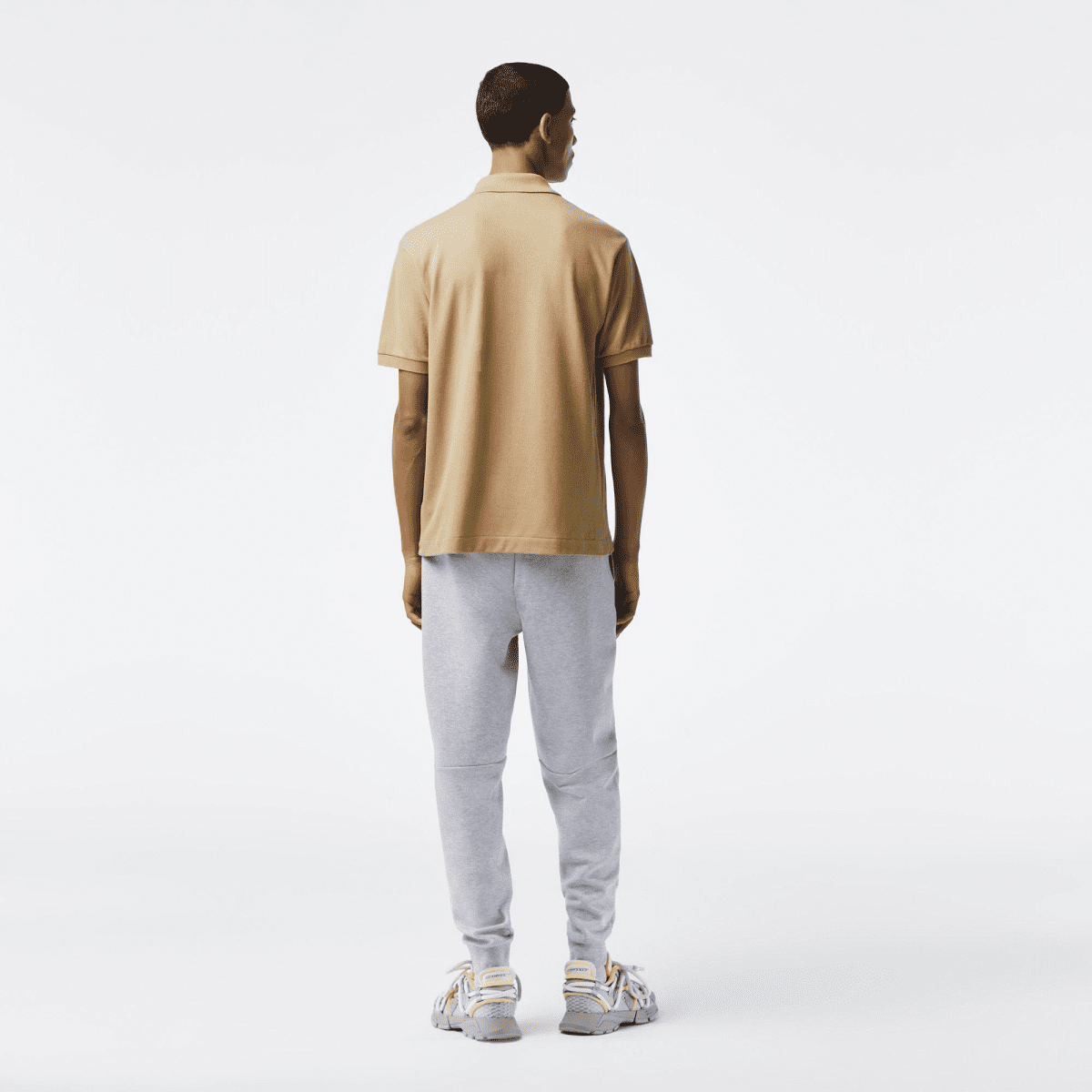 LACOSTE L1212 POLO CLASSIC FIT IN PETIT PIQUE BEIGE - Image 3