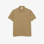 LACOSTE L1212 POLO CLASSIC FIT IN PETIT PIQUE BEIGE - Image 4