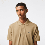 LACOSTE L1212 POLO CLASSIC FIT IN PETIT PIQUE BEIGE - Image 2