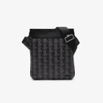 LACOSTE MEN THE BLEND MONOGRAM PRINT SHOULDER BAG BLACK