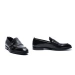 VERSACE 1969 LEATHER SHOES WITH BUCKLE BLACK - Image 2