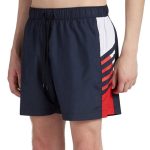 TOMMY HILFIGER MEN MEDIUM DRAWSTRING SWIM SHORTS DESERT SKY