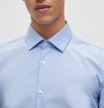 HUGO MEN C-KENNO EASY IRON SLIM FIT POPLIN SHIRT LIGHT PASTEL BLUE - Image 2