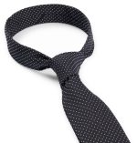 HUGO MEN PURE SILK WITH JACQUARD WOVEN PATTERN TIE 6CM BLACK - Image 3