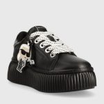 KARL LAGERFELD KREEPER LO KARL NFT PENDANT WOMAN SNEAKERS BLACK LTHR
