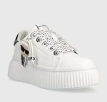 KARL LAGERFELD KREEPER LO KARL NFT PENDANT WOMAN SNEAKERS WHITE LTHR