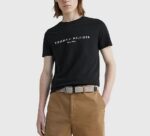 TOMMY HILFIGER MEN CORE TOMMY LOGO SHORT SLEEVE T-SHIRT JET BLACK