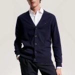 TOMMY HILFIGER MEN 1985 V-NECK CARDIGAN DESERT SKY