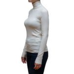 POLO RALPH LAUREN WOMAN STRETCH RIBBED TURTLENECK WHITE - Image 2